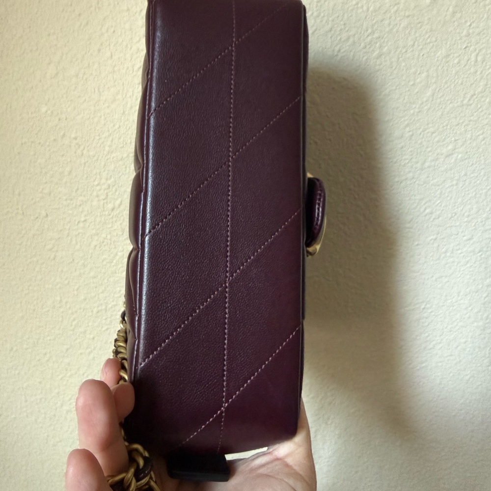 COACH Quilted Black Currant Tabby 20 Leather Shoulder Bag - Picture 3 of 13